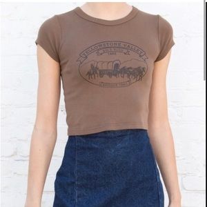 brandy melville yellowstone baby tee